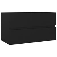 Thumbnail for Waschbeckenunterschrank Schwarz 80x38,5x45 cm Holzwerkstoff