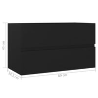 Thumbnail for Waschbeckenunterschrank Schwarz 80x38,5x45 cm Holzwerkstoff