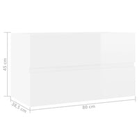 Thumbnail for Waschbeckenunterschrank Hochglanz-Weiß 80x38,5x45 cm Spanplatte