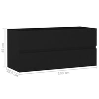 Thumbnail for Waschbeckenunterschrank Schwarz 100x38,5x45 cm Holzwerkstoff