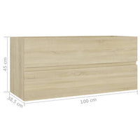 Thumbnail for Waschbeckenunterschrank Sonoma-Eiche 100x38,5x45 cm