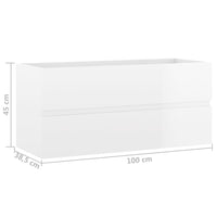 Thumbnail for Waschbeckenunterschrank Hochglanz-Weiß 100x38,5x45 cm