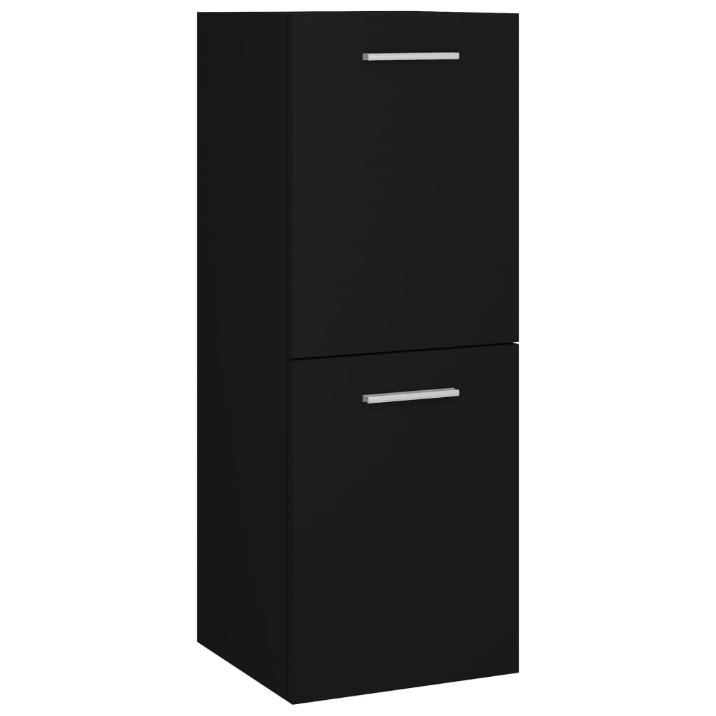 Badezimmerschrank Schwarz 30x30x80 cm Spanplatte
