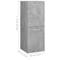 Thumbnail for Badezimmerschrank Betongrau 30x30x80 cm Holzwerkstoff