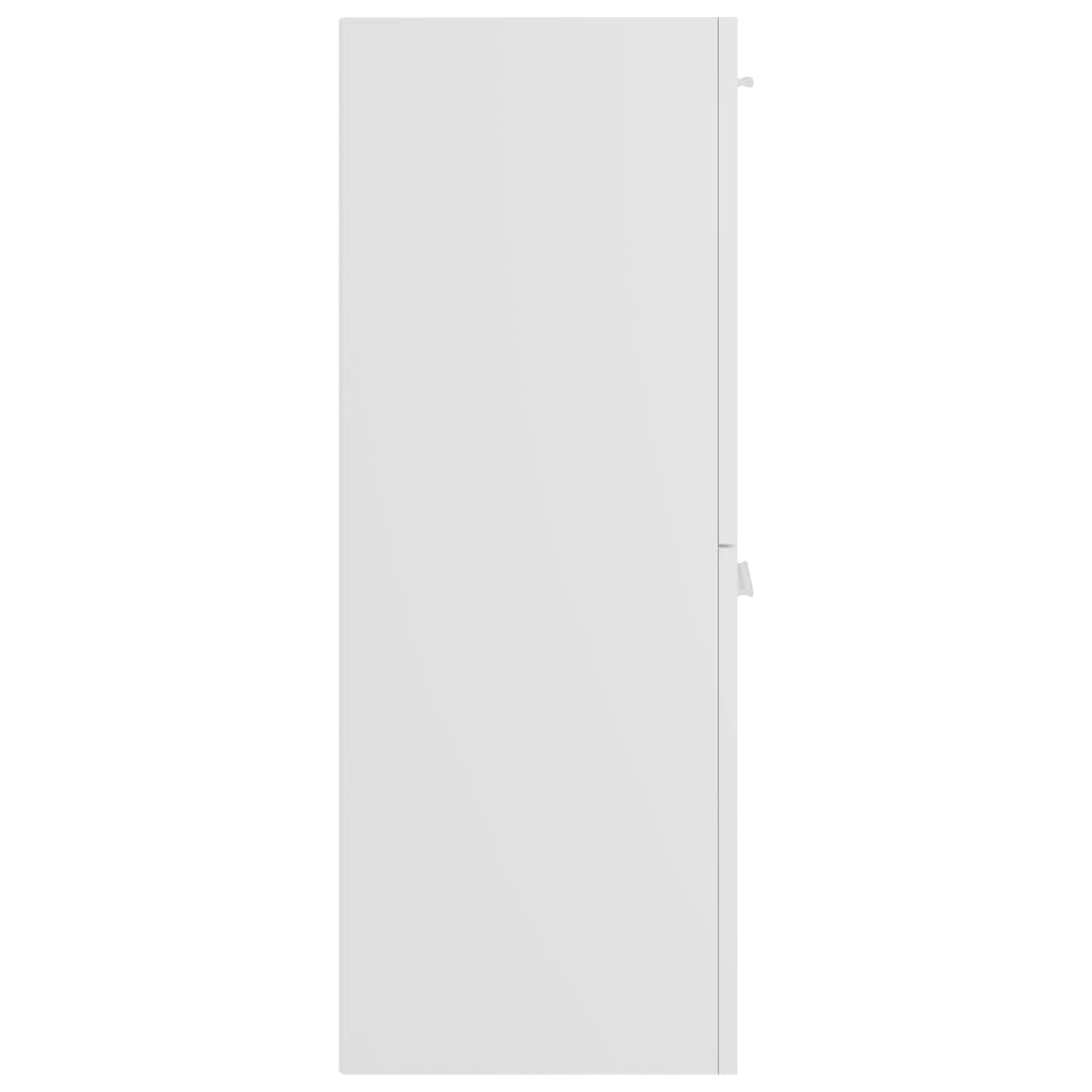 Badezimmerschrank Hochglanz-Weiß 30x30x80 cm Holzwerkstoff