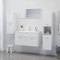 Thumbnail for Badezimmerschrank Hochglanz-Weiß 30x30x80 cm Holzwerkstoff