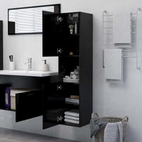 Thumbnail for Badezimmerschrank Schwarz 30x30x130 cm Holzwerkstoff