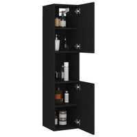 Thumbnail for Badezimmerschrank Schwarz 30x30x130 cm Holzwerkstoff