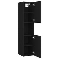 Thumbnail for Badezimmerschrank Schwarz 30x30x130 cm Holzwerkstoff