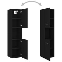 Thumbnail for Badezimmerschrank Schwarz 30x30x130 cm Holzwerkstoff