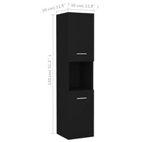 Thumbnail for Badezimmerschrank Schwarz 30x30x130 cm Holzwerkstoff