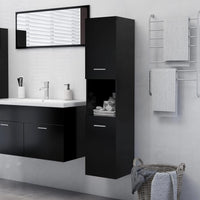 Thumbnail for Badezimmerschrank Schwarz 30x30x130 cm Holzwerkstoff