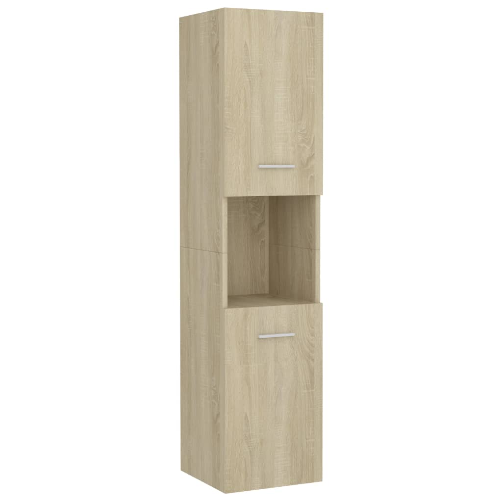 Badezimmerschrank Sonoma-Eiche 30x30x130 cm Holzwerkstoff