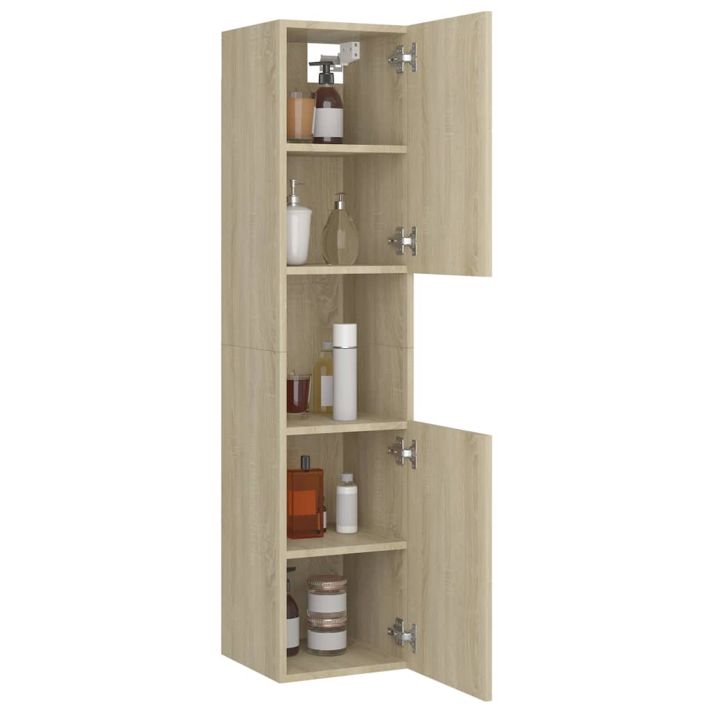 Badezimmerschrank Sonoma-Eiche 30x30x130 cm Holzwerkstoff