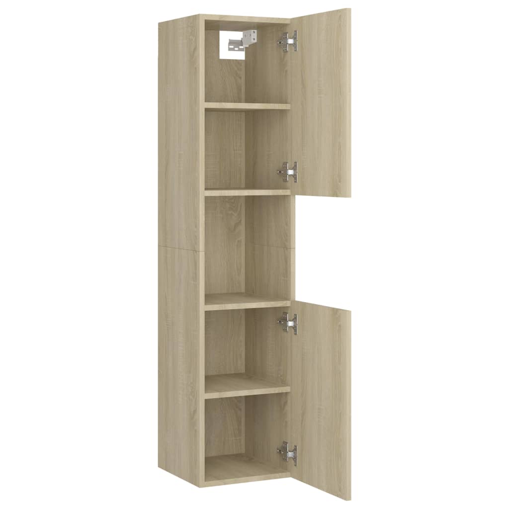 Badezimmerschrank Sonoma-Eiche 30x30x130 cm Holzwerkstoff