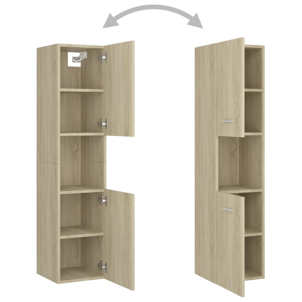 Badezimmerschrank Sonoma-Eiche 30x30x130 cm Holzwerkstoff