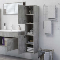 Thumbnail for Badezimmerschrank Betongrau 30x30x130 cm Holzwerkstoff