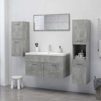 Thumbnail for Badezimmerschrank Betongrau 30x30x130 cm Holzwerkstoff