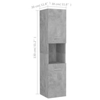 Thumbnail for Badezimmerschrank Betongrau 30x30x130 cm Holzwerkstoff