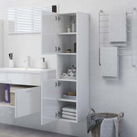 Thumbnail for Badezimmerschrank Hochglanz-Weiß 30x30x130 cm Holzwerkstoff