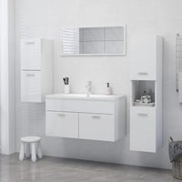 Thumbnail for Badezimmerschrank Hochglanz-Weiß 30x30x130 cm Holzwerkstoff