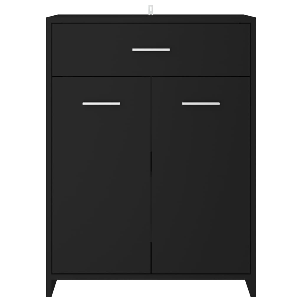 Badezimmerschrank Schwarz 60x33x80 cm Holzwerkstoff