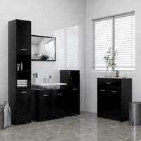 Thumbnail for Badezimmerschrank Schwarz 60x33x80 cm Holzwerkstoff
