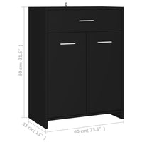 Thumbnail for Badezimmerschrank Schwarz 60x33x80 cm Holzwerkstoff
