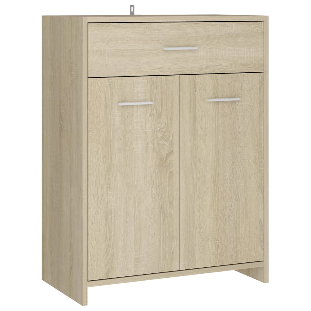 Badezimmerschrank Sonoma-Eiche 60x33x80 cm Spanplatte