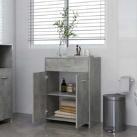 Thumbnail for Badezimmerschrank Betongrau 60x33x80 cm Holzwerkstoff