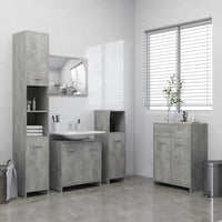 Thumbnail for Badezimmerschrank Betongrau 60x33x80 cm Holzwerkstoff
