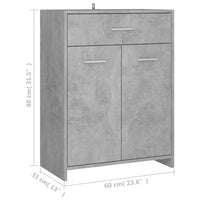 Thumbnail for Badezimmerschrank Betongrau 60x33x80 cm Holzwerkstoff
