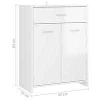 Thumbnail for Badezimmerschrank Hochglanz-Weiß 60x33x80 cm Holzwerkstoff