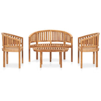 Thumbnail for 4-tlg. Garten-Lounge-Set Massivholz Teak