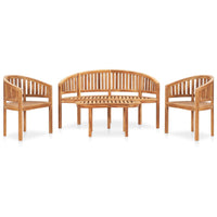 Thumbnail for 4-tlg. Garten-Lounge-Set Massivholz Teak
