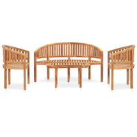 Thumbnail for 4-tlg. Garten-Lounge-Set Massivholz Teak