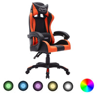 Thumbnail for Gaming-Stuhl mit RGB LED-Leuchten Orange und Schwarz Kunstleder