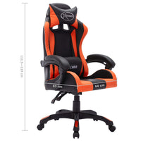 Thumbnail for Gaming-Stuhl mit RGB LED-Leuchten Orange und Schwarz Kunstleder