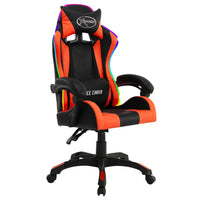 Thumbnail for Gaming-Stuhl mit RGB LED-Leuchten Orange und Schwarz Kunstleder