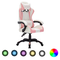 Thumbnail for Gaming-Stuhl mit RGB LED-Leuchten Rosa und Schwarz Kunstleder