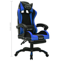Thumbnail for Gaming-Stuhl mit RGB LED-Leuchten Blau und Schwarz Kunstleder