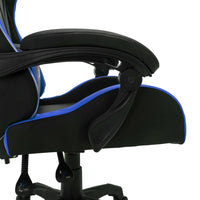 Thumbnail for Gaming-Stuhl mit RGB LED-Leuchten Blau und Schwarz Kunstleder