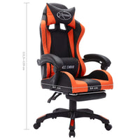 Thumbnail for Gaming-Stuhl mit RGB LED-Leuchten Orange und Schwarz Kunstleder