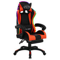 Thumbnail for Gaming-Stuhl mit RGB LED-Leuchten Orange und Schwarz Kunstleder