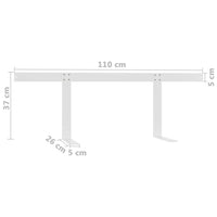 Thumbnail for Rückenlehne für Palettensofa Weiß 110 cm Eisen