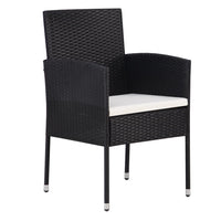 Thumbnail for 7-tlg. Garten-Essgruppe Poly Rattan Schwarz