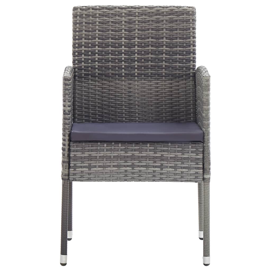 3-tlg. Garten-Essgruppe Poly Rattan & Massivholz Akazie