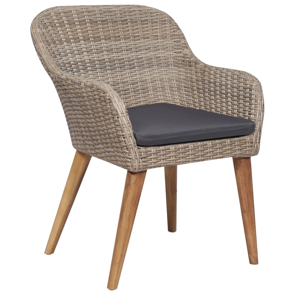 7-tlg. Garten-Essgruppe Poly Rattan Braun