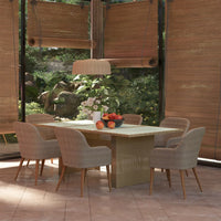 Thumbnail for 7-tlg. Garten-Essgruppe Poly Rattan Braun