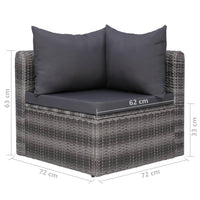 Thumbnail for 10-tlg. Garten-Lounge-Set mit Kissen Poly Rattan Grau
